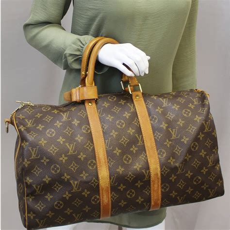 louis vuitton keepall monogram 45 brown|louis vuitton keepall 50 size.